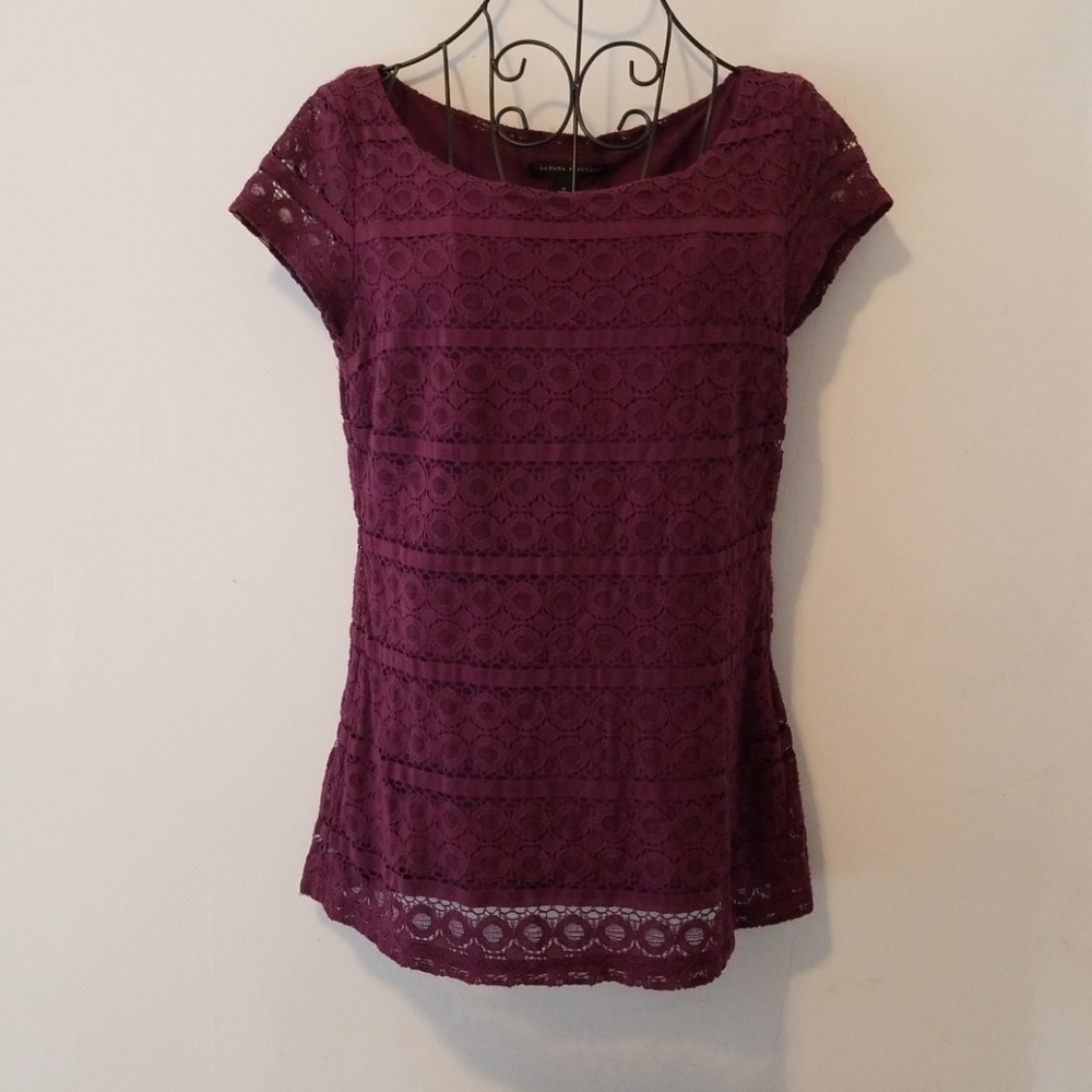 Banana Republic  Maroon Lace Top